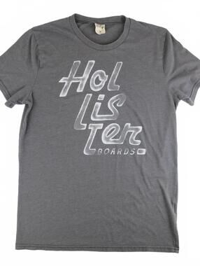Hollister Boards Gray Graphic Y2K T-Shirt Size Medium